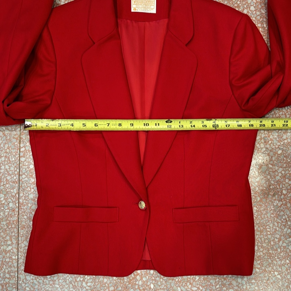 Vintage Pendleton Single Button Red Blazer Virgin Wool Size 10 - Picture 8 of 12